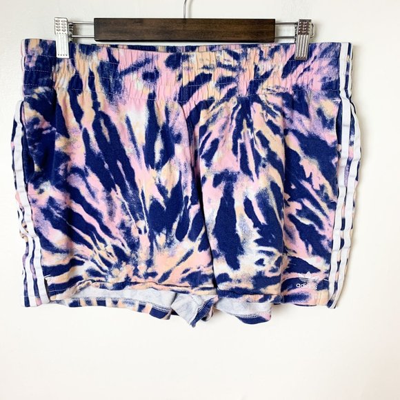 ADIDAS 3 Stripe Shorts Tie Dye XL - Picture 2 of 9